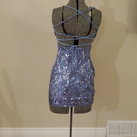 Windsor Blue Sequin Mini Dress - Picture 3 of 9